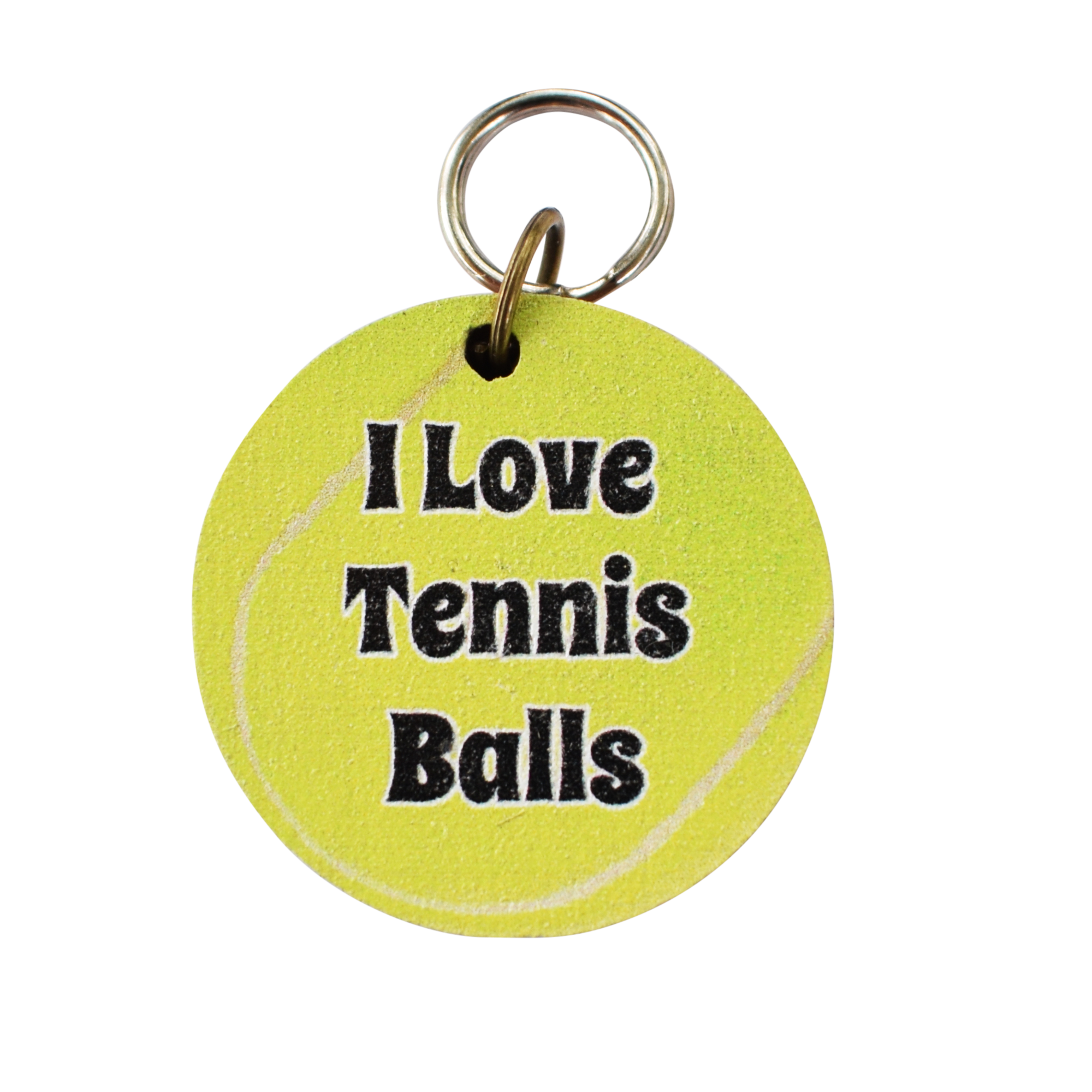 I Love Tennis Balls Dog Tag