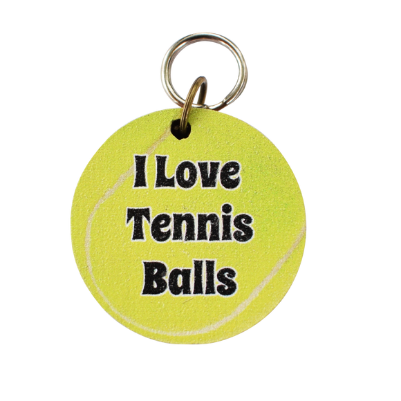 I Love Tennis Balls Dog Tag