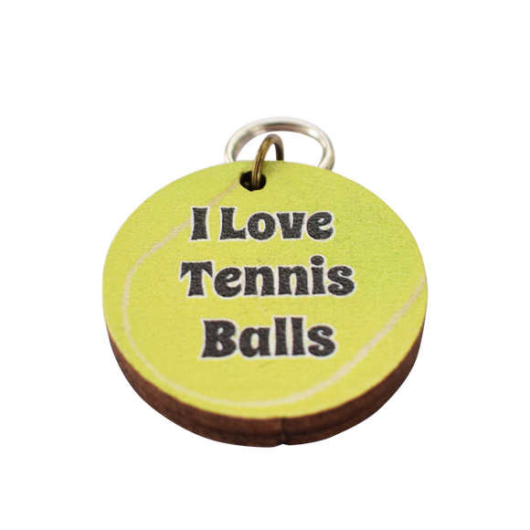 I Love Tennis Balls Dog Tag