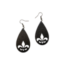 Teardrop Fleur de Lis Earrings-2