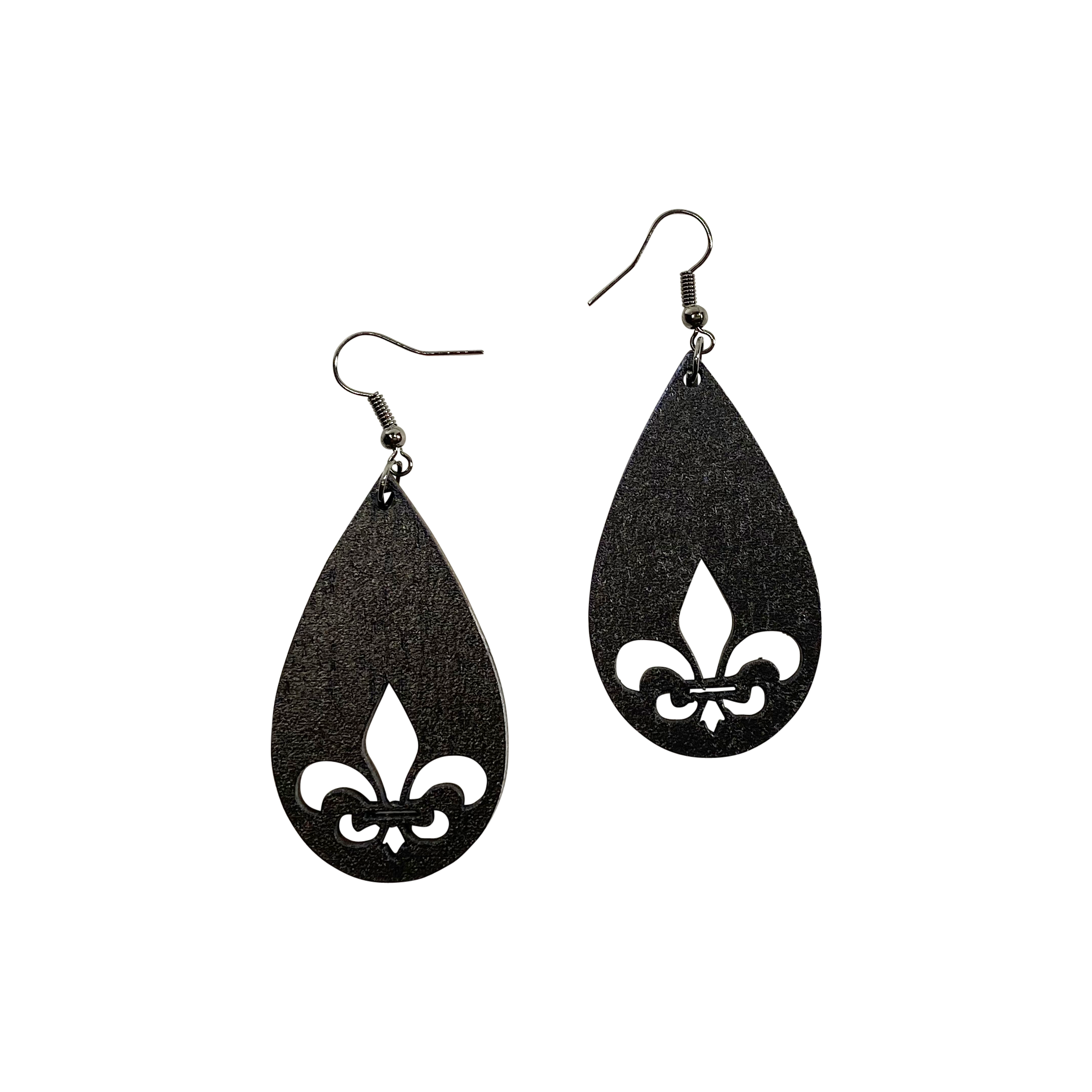 Teardrop Fleur de Lis Earrings