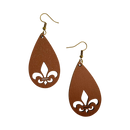 Teardrop Fleur de Lis Earrings-3