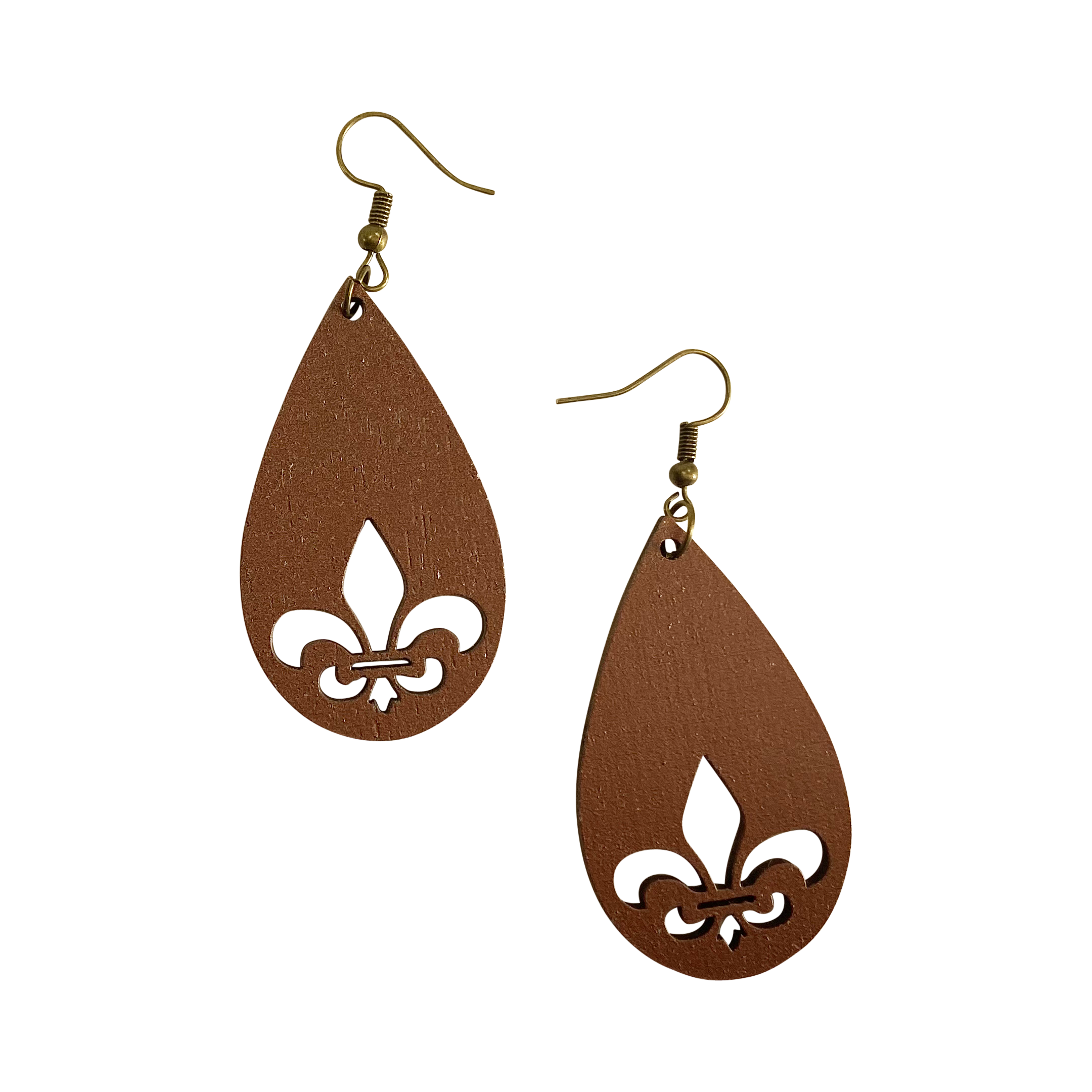 Teardrop Fleur de Lis Earrings