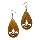 Teardrop Fleur de Lis Earrings-1