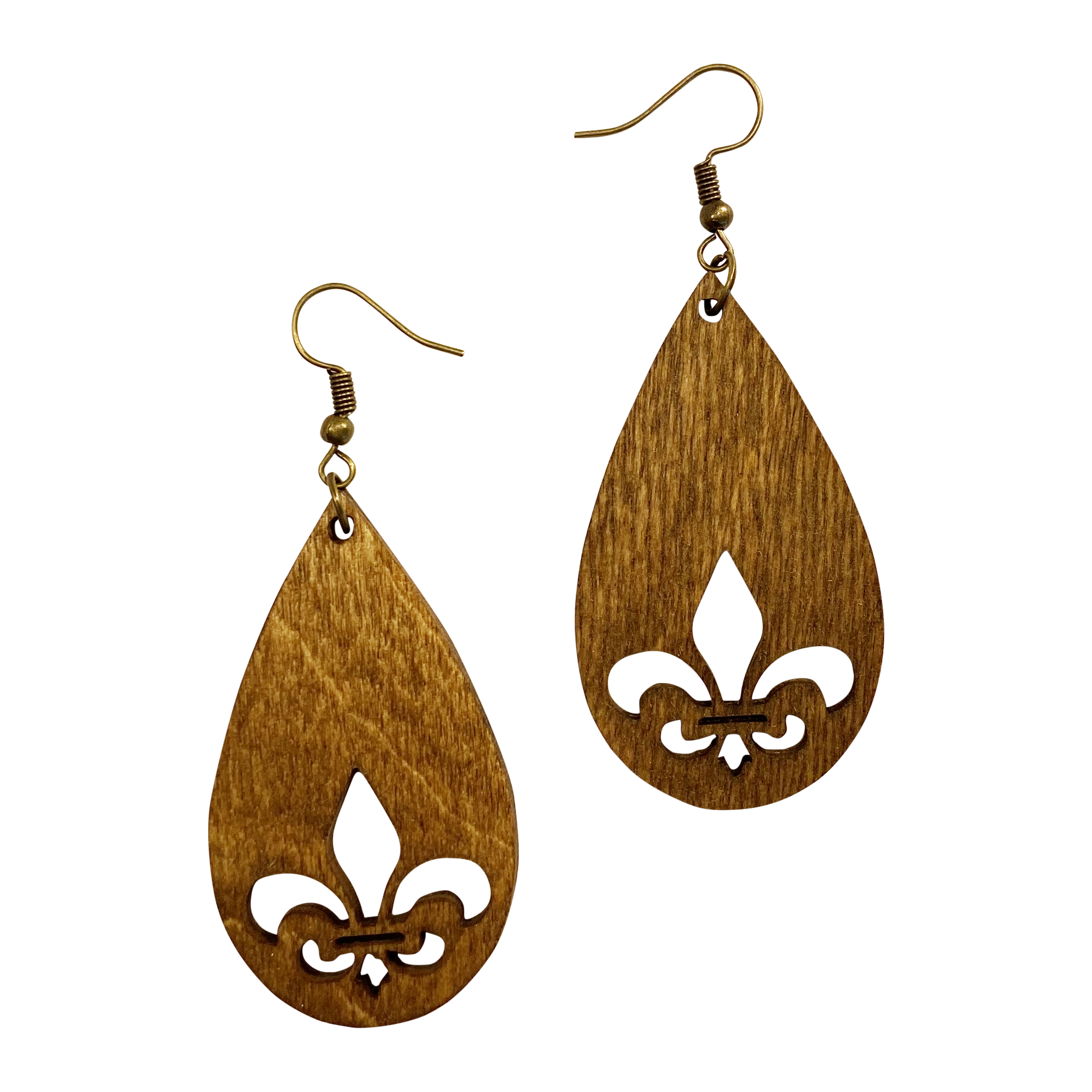 Teardrop Fleur de Lis Earrings