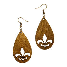 Teardrop Fleur de Lis Earrings