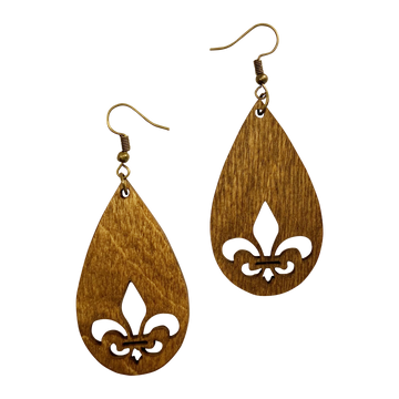 Teardrop Fleur de Lis Earrings