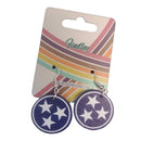 Tennessee Blue and White Tri-Star Earrings-3