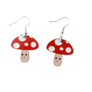 Mushroom with Happy Face Earrings-2