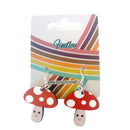Mushroom with Happy Face Earrings-3