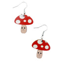 Mushroom with Happy Face Earrings-1