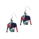 Derby Horse and Roses Silk Earrings-1