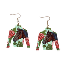 Derby Horse and Roses Silk Earrings-3