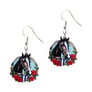 Derby Horse in Rose Wreath Earrings-1