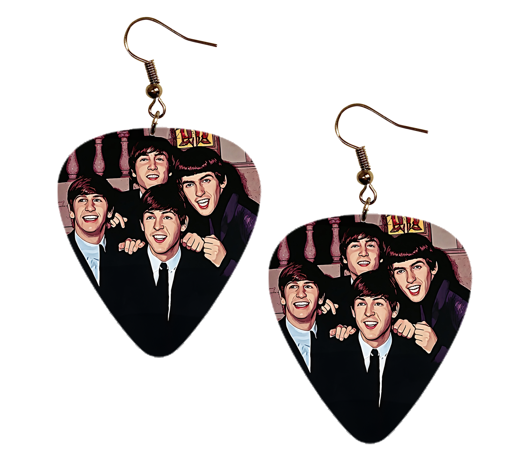 The Beatles Guitar Pick Earrings