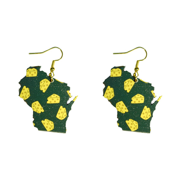 Wisconsin Cheese Pattern Earrings