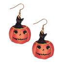 Cat in Pumpkin Halloween Earrings-2