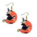 Little Witch on Broom Earrings-1