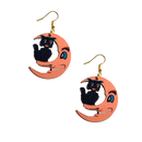 Creepy Moon and Cat Earrings-1
