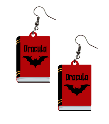 Dracula Book Earrings