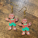 Gingerbread Men Holiday Earrings-2