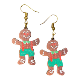 Gingerbread Men Holiday Earrings