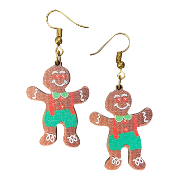 Gingerbread Men Holiday Earrings