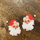 Vintage Santa Holiday Earrings-2