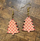 Christmas Tree Red Dots Holiday Earrings-2