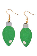 Green Christmas Bulb Earrings-1