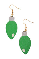 Green Christmas Bulb Earrings-2