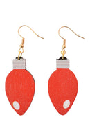 Red Christmas Bulb Earrings-1