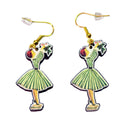 Vintage Lady Hanging Mistletoe Earrings-2