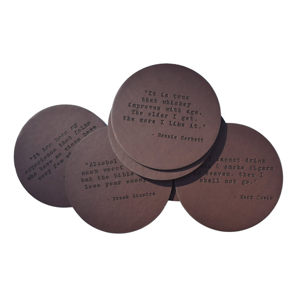 Mark Twain Quote Leather Coaster