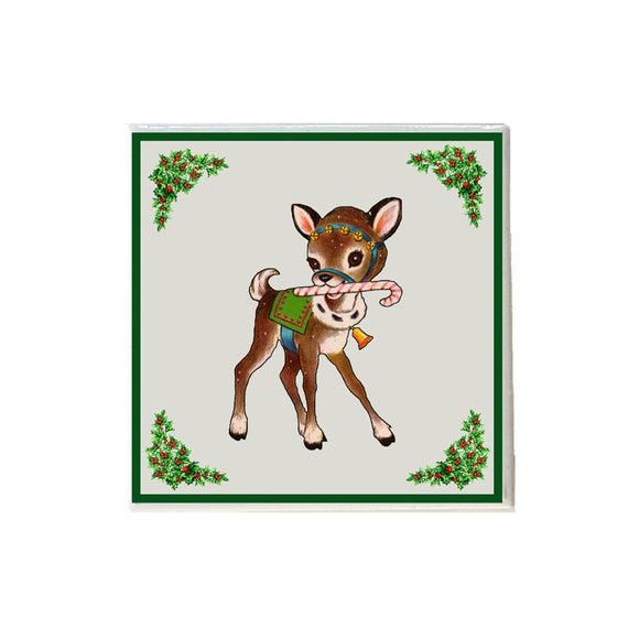 Vintage Christmas Reindeer Coaster