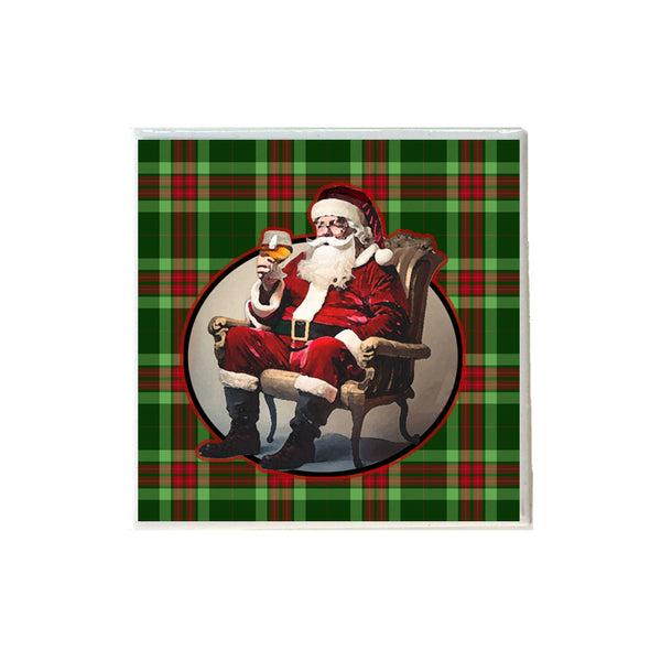 Santa Drinking Bourbon Coaster