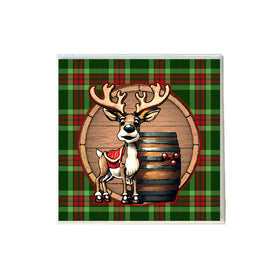 Reindeer with Bourbon Barrel Coaster