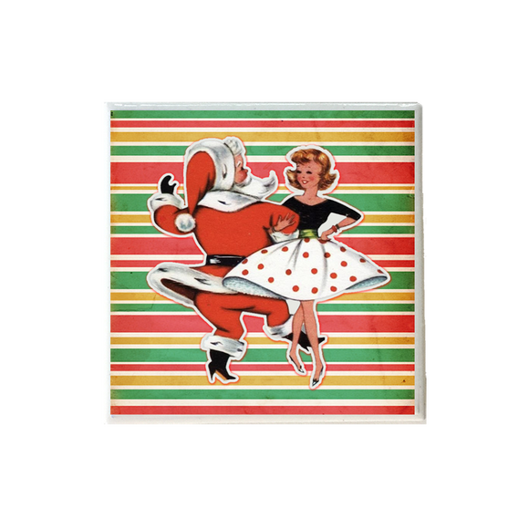 Lady Dancing with Santa Coaster