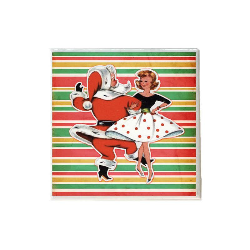 Lady Dancing with Santa Coaster