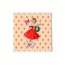 Christmas Lady with Cat Coaster-1