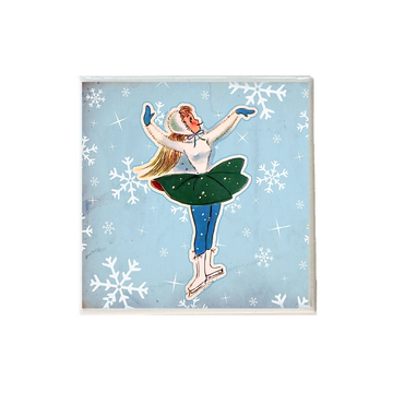 Vintage Ice Skater Coaster