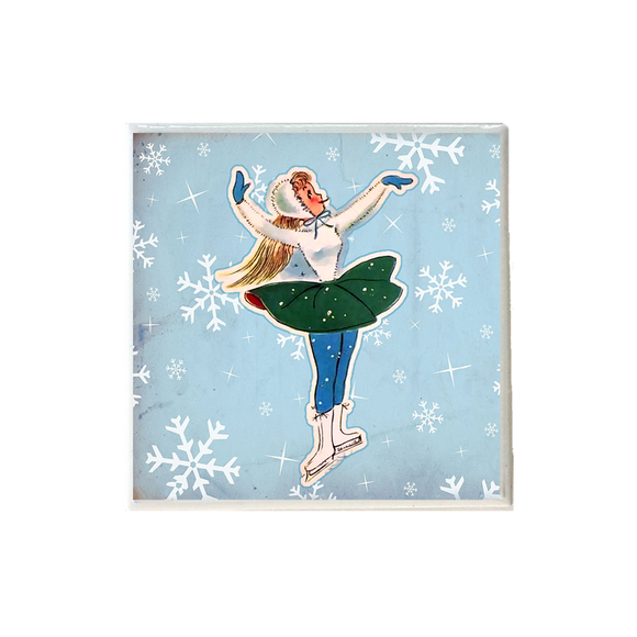 Vintage Ice Skater Coaster