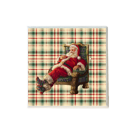 Santa Drinking Bourbon in Chair Coaster