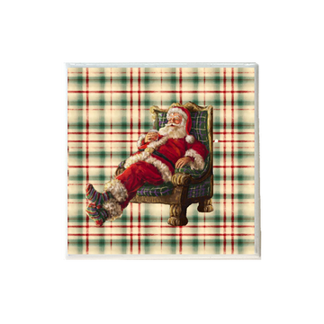 Santa Drinking Bourbon in Chair Coaster