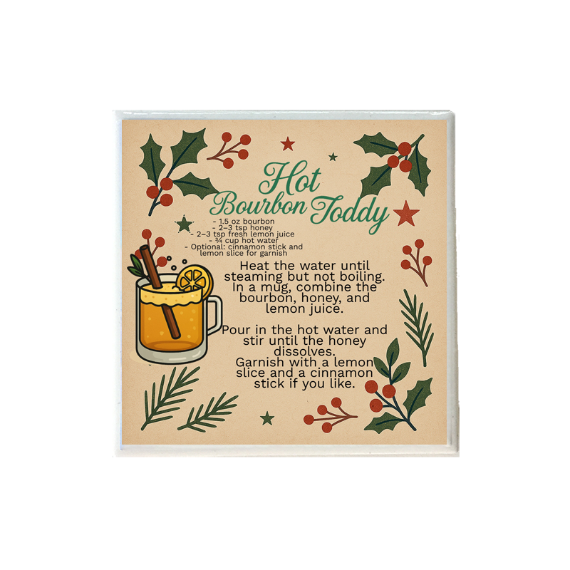 Hot Bourbon Toddy Recipe Coaster