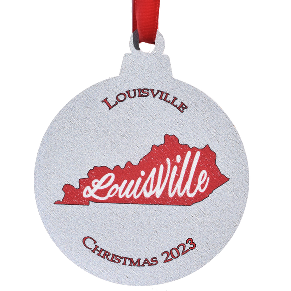 Louisville Christmas Printed Wooden Ornament