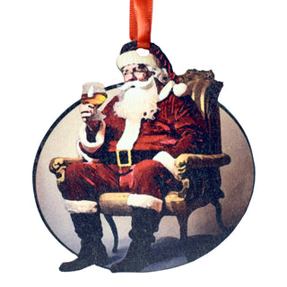 Vintage Santa Sipping Bourbon Ornament