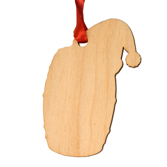 Bourbon Barrel with Lights and Santa Hat Ornament