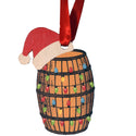 Bourbon Barrel with Lights and Santa Hat Ornament
