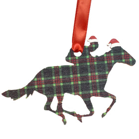 Derby Horse with Santa Hat Ornament